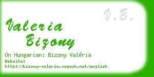 valeria bizony business card