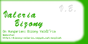 valeria bizony business card